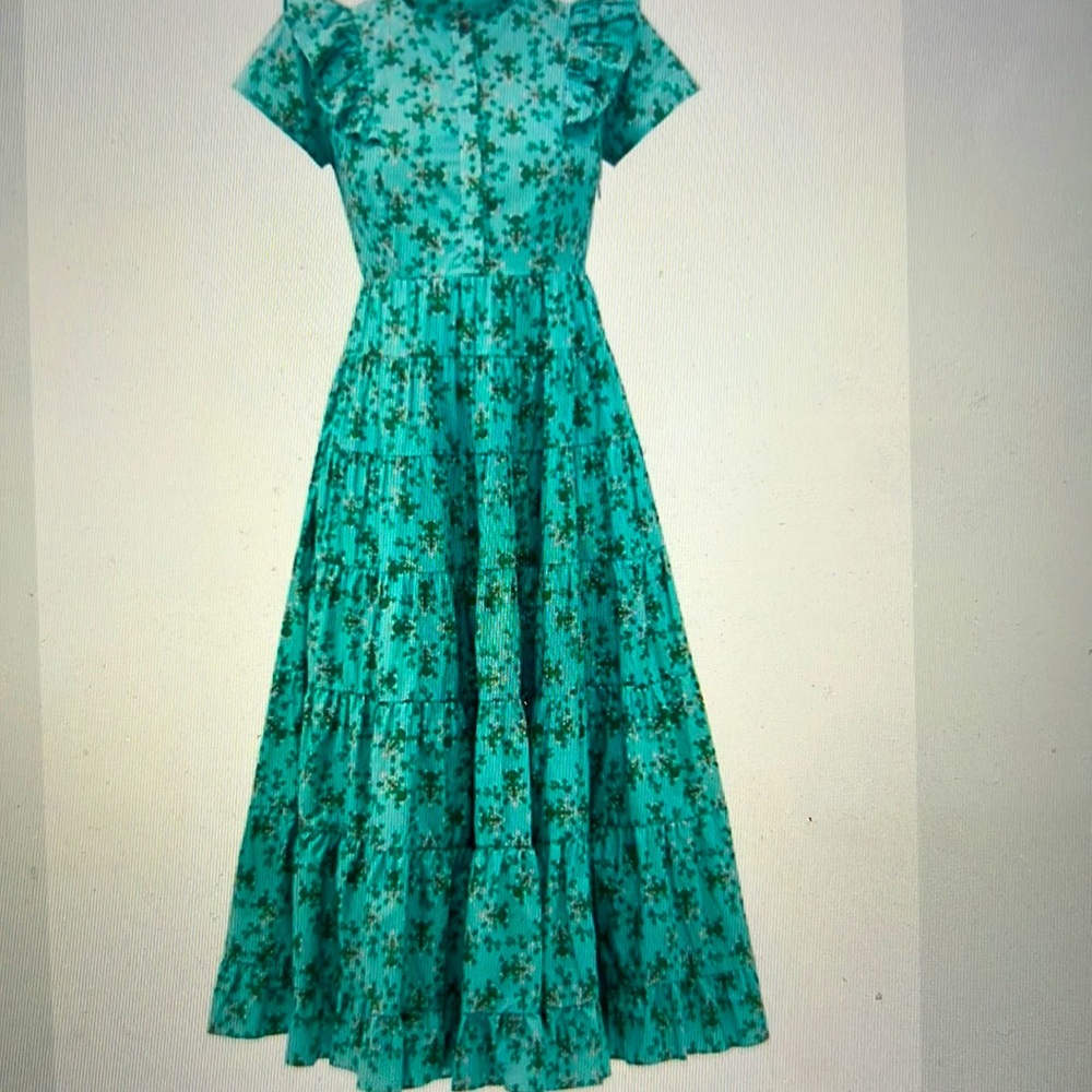 CEFINN swayer floral-print organic cotton midi dress NWT